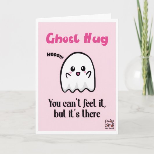 Friendship - Cute Ghost Hug Kaart (Voorkant)