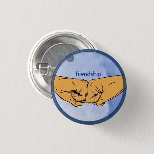 Friendship Fist Bump Ronde Button 3,2 Cm (Voorkant /achterkant)