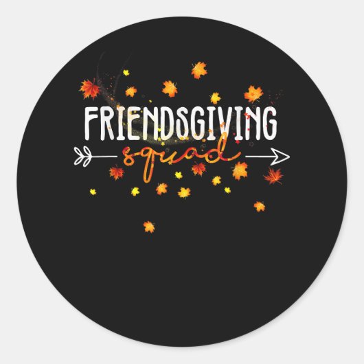 Friendship Friendship Friendsgiving Squad Thanksgi Ronde Sticker (Voorkant)