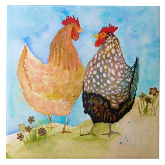 Friendship Hens Ceramic Kitchen Tile Tegeltje (Voorkant)