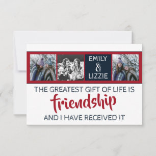 Friendship inspirerend card met namen en foto's