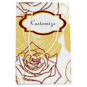 Friendship & Joy Yellow Roses Gift Bag Medium Cadeauzakje (Voorkant)