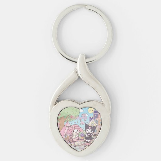 friendship keychains my melody and kuromi cute (Voorkant)