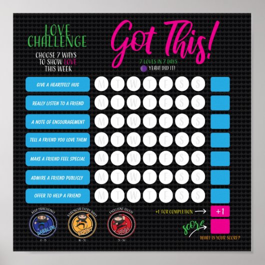 FRIENDSHIP LOVE CHALLENGE POSTER (Voorkant)