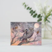 Friendship Owl en Fairy Briefkaart (Staand voorkant)