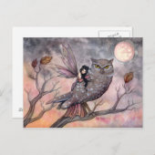 Friendship Owl en Fairy Briefkaart (Voorkant / Achterkant)