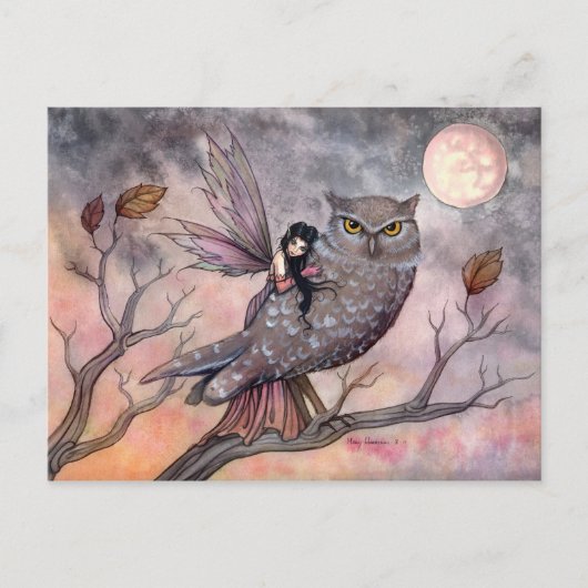 Friendship Owl en Fairy Briefkaart (Voorkant)