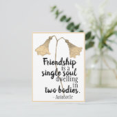 Friendship Quote Flowers Briefkaart (Staand voorkant)