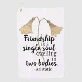 Friendship Quote Flowers Golfhanddoek