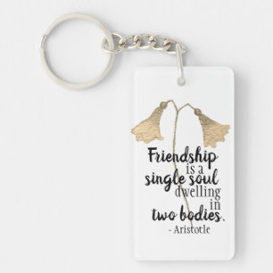 Friendship Quote Flowers Sleutelhanger
