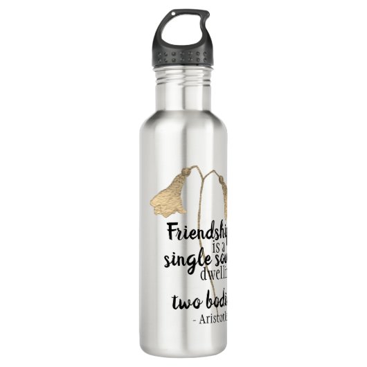 Friendship Quote Flowers Waterfles (Voorkant)
