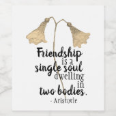 Friendship Quote Flowers Wijn Etiket (Enkel label)