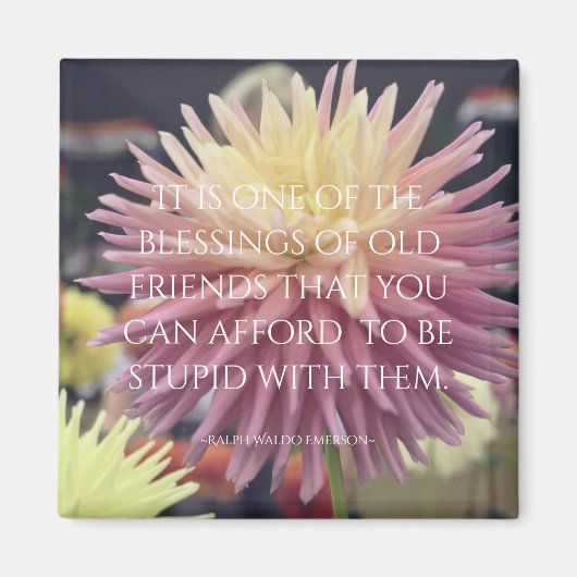 Friendship Quote Pink Dahlia Magneet (Voorkant)