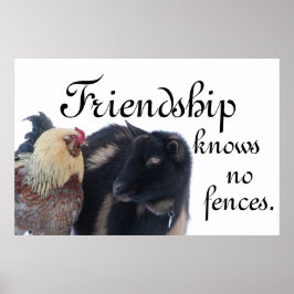 FRIENDSHIP WEET GEEN FENCES - GOAT - ROOSTER POSTER