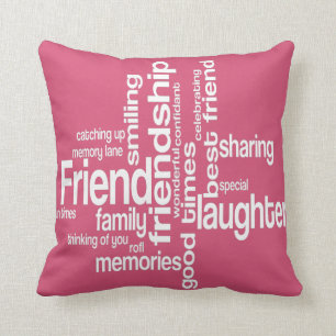 Friendship Word Art Square Pillow Kussen