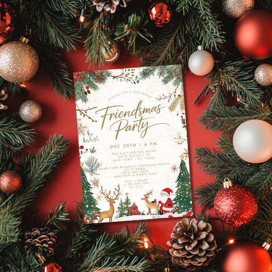 Friendsmas kerstfeest kaart