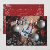 Friendsmas Snowflakes Photo Invitation (Devant / Derrière)