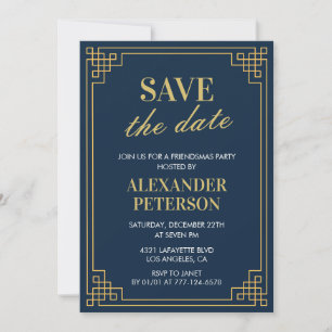 Friendsmas uitnodigingen Save the date Navy