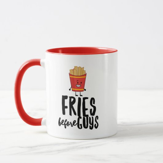 Fries avant les gars 11 oz Combo Mug (Gauche)