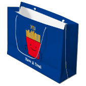 Fries Cartoon Gift Bag Groot Cadeauzakje (Voorkant Gekanteld)