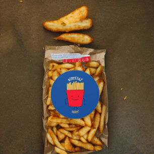 Fries Cartoon Papier Bord Ronde Sticker