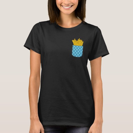 Fries graaf fadie Fast Food Cute Pocket Potato for T-shirt (Voorkant)