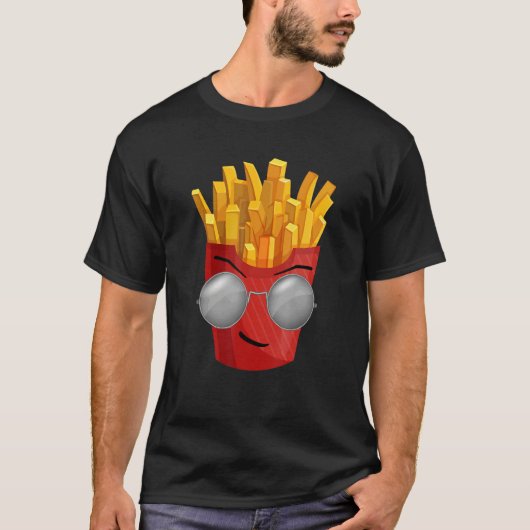 Fries Hipster Style Fast Food Art T-shirt (Voorkant)