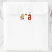Fries Love Ketchup Ronde Sticker (Tas)