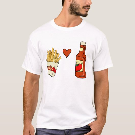 Fries Love Ketchup T-shirt (Voorkant)