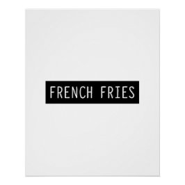 Fries Old Typwriter Letters Perfect Poster