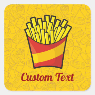 Fries Square Sticker