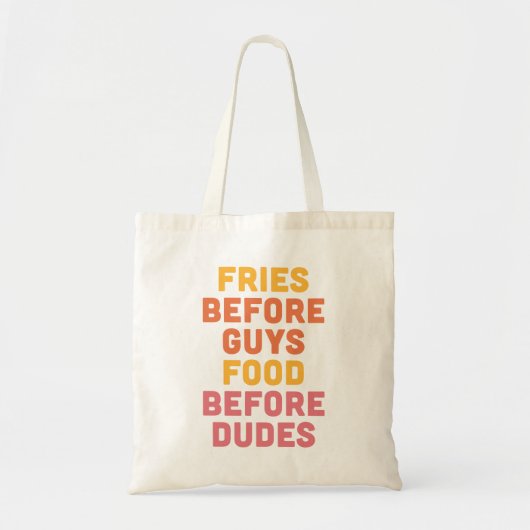 Fries voor jongens Funny Quote Tote Bag (Voorkant)