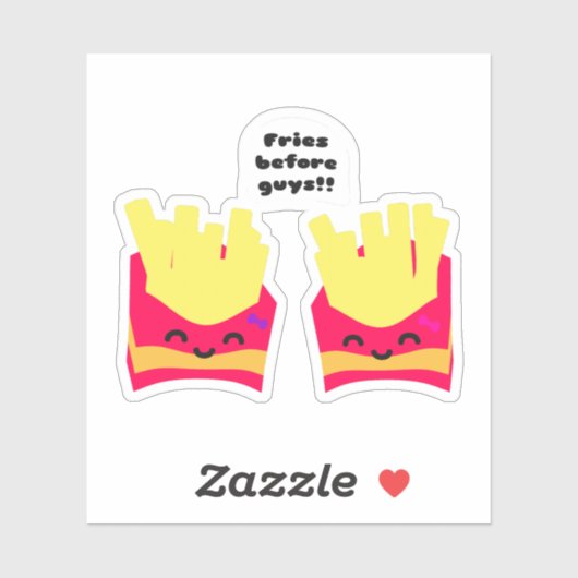 Fries voor jongens! sticker (Vel)