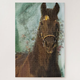 Friese Paard Zwart Paard - Puzzel