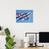 Friese Vlag, Drapeau frison, Poster photo de Frysl (Bureau à domicile)
