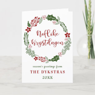 Friese Vrolijke Kerstmis Noflike Krystdagen, Aange Feestdagen Kaart