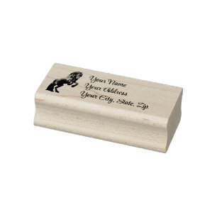 Friese/zwart hengst, Persoonlijk Adres stempel/3a Rubberstempel