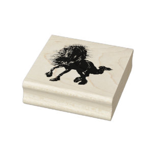 Friese, zwarte hengst, ik hou van mijn Friese Rubberstempel