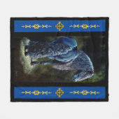 Friesiaanse hengst in spotlight, schilderij fleece deken (Voorkant (Horizontaal))