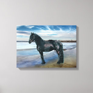 Friesian DIAMOND III - Gewatteerd Canvas Afdruk