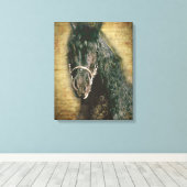 Friesian DIAMOND - Wrapped Canvas Afdruk (Insitu (Houten vloer))