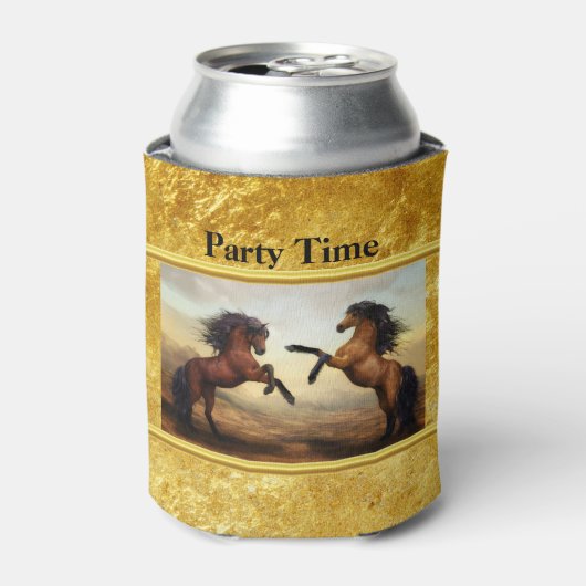 Friesian Draft Horses in een rotsbergdal Blikjeskoeler (Blikje Voorkant)