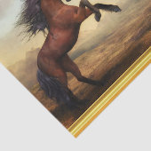 Friesian Draft Horses in een rotsbergdal Tissuepapier (Detail)