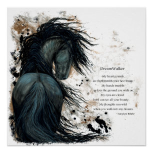 Friesian DreamWalker Poster du Cheval par Bihrle
