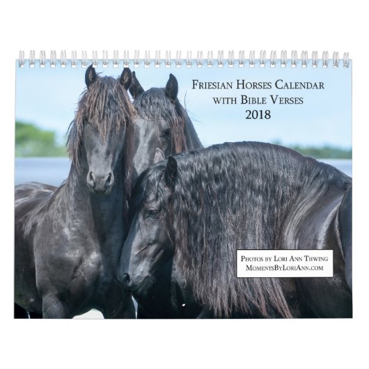 Friesian Horse Calendar met Bijbelversen Kalender (Hoes)
