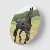 Friesian Horse Clock Ronde Klok (Hoek)