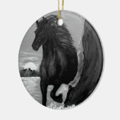 Friesian Horse in het Surf Keramisch Ornament (Links)