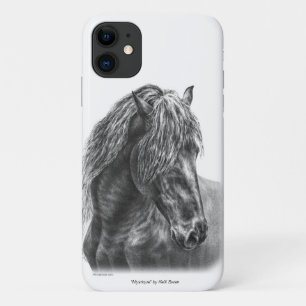 Friesian Horse Portrait Wavy Mane iPhone 11 Hoesje