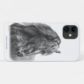 Friesian Horse Portrait Wavy Mane Case-Mate iPhone Case (Achterkant (horizontaal))