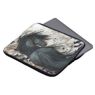 Friesian Horse van BiHrLe-laptophoes Laptop Sleeve